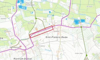 Kaart met de locatie van de nieuwe fietspaden langs de Gravenstraat in Holsbeek.